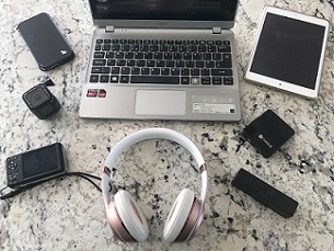 All these personal electronic devices are taken on board aircraft by passengers